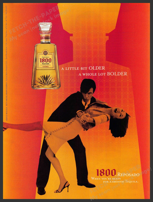 1800 Reposado 2000s Print Advertisement 2003 Legs Couple Dancing Dipping Fetch-the-Paper