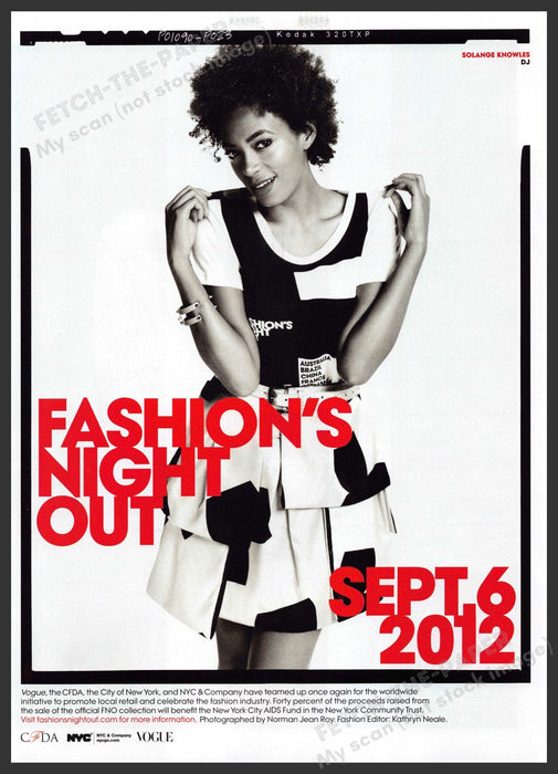 2012 Fashion's Night Out Solange Knowles 2010s Print Advertisement 2012 Fetch-the-Paper