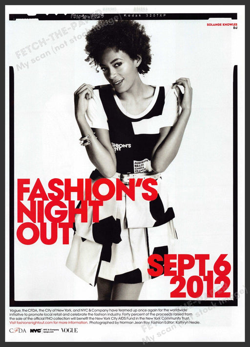 2012 Fashion's Night Out Solange Knowles 2010s Print Advertisement 2012 Fetch-the-Paper