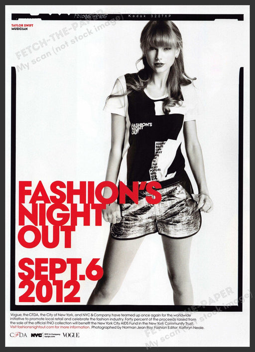 2012 Fashion's Night Out Taylor Swift 2010s Print Advertisement 2012 Fetch-the-Paper