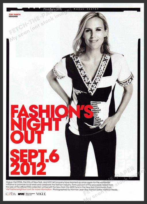 2012 Fashion's Night Out Tory Burch 2010s Print Advertisement 2012 Fetch-the-Paper