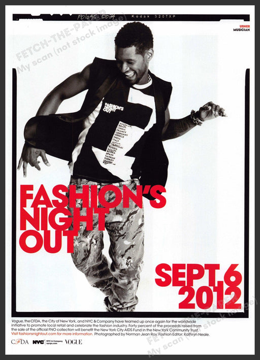 2012 Fashion's Night Out Usher 2010s Print Advertisement 2012 Fetch-the-Paper