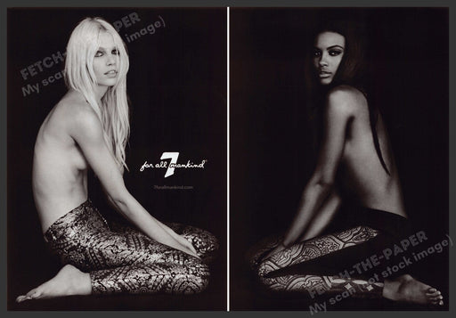 7 For All Mankind 2000s Print Advertisement Ad (2 pages) 2013 Bare Models Fetch the Paper!
