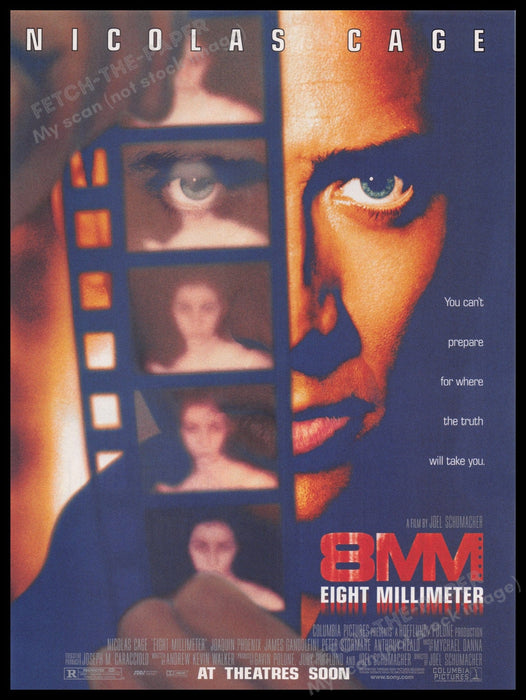 8MM Eight Millimeter Movie Release 1990s Print Advertisement Ad 1999 Nick Cage Fetch the Paper!