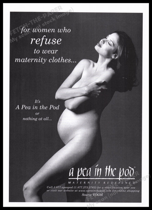 A Pea In The Pod 1990s Print Advertisement Ad 1999 Maternity Clothes Fetch the Paper!