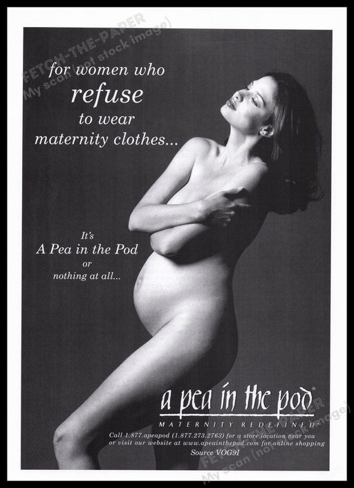 A Pea In The Pod 1990s Print Advertisement Ad 1999 Maternity Clothes Fetch the Paper!