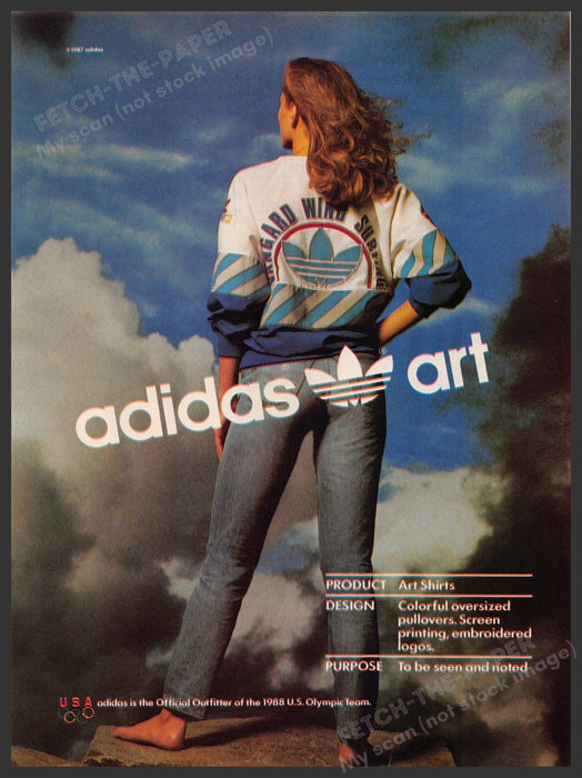 Adidas Art 1980s Magazine Print Advertisement 1987 USA Adidas