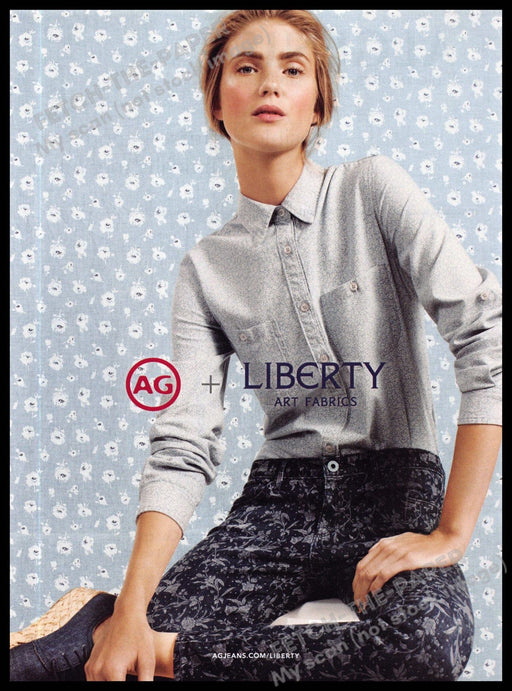 AG Jeans & Liberty Fabrics 2010s Magazine Print Ad 2013 Collaboration AG Jeans