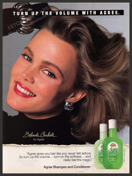 Agree 1980s Magazine Print Advertisement 1987 Hair "Turn up the volume" Agree