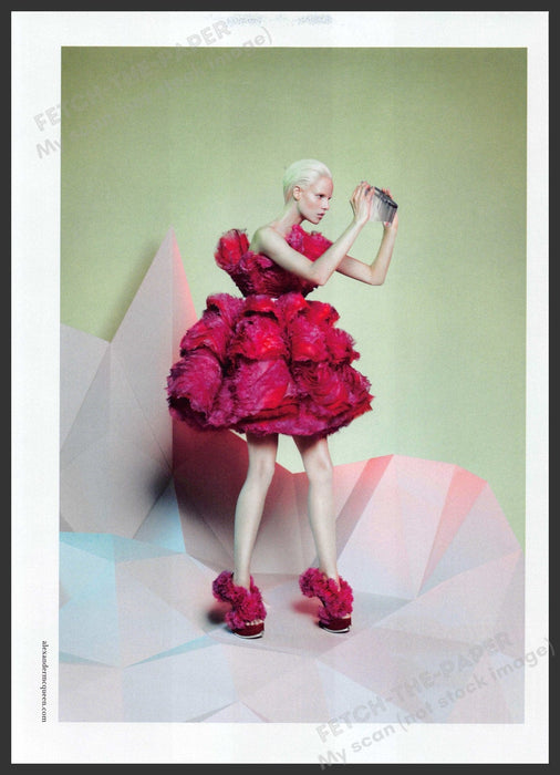 Alexander McQueen 2010s Print Advertisement 2012 High Fashion Legs Colorful Fetch-the-Paper