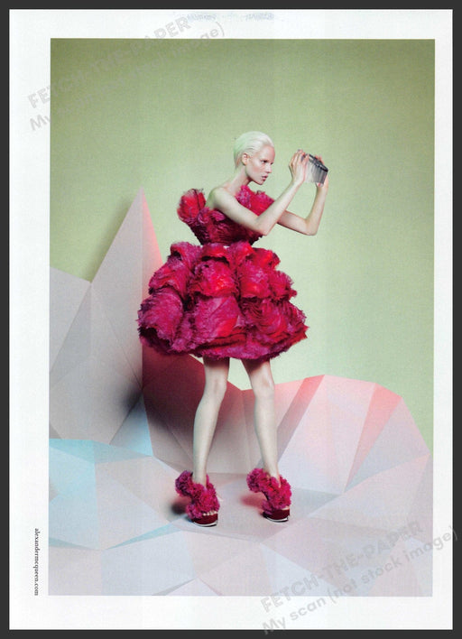 Alexander McQueen 2010s Print Advertisement 2012 High Fashion Legs Colorful Fetch-the-Paper