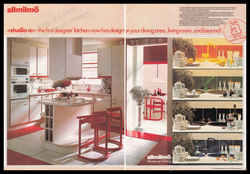 Allmilmo Studio A Designer Kitchen 1980s Print Advertisement (2 pages) 1982 Fetch the Paper!