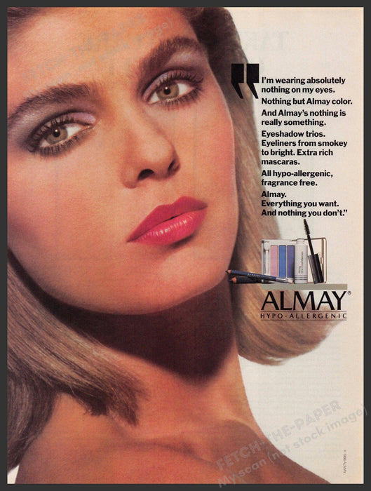 Almay 1980s Magazine Print Advertisement 1986 Eyes Face Color Almay