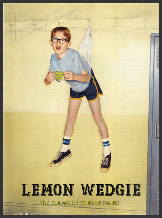Altoids Sour "Lemon Wedgie" 2000s Print Advertisement 2003 Funny Fetch-the-Paper