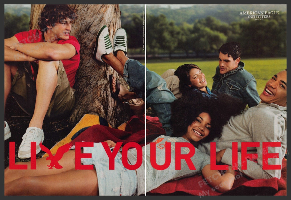 American Eagle Outfitters 2000s Print Advertisement Ad (2 pages) 2006 Friends Fetch-the-Paper