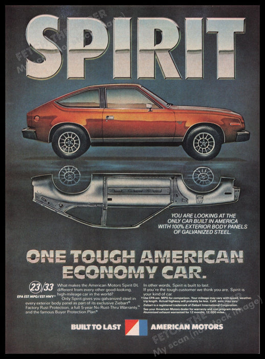 American Motors Spirit DL Car 1980s Print Advertisement Ad 1980 Fetch the Paper!