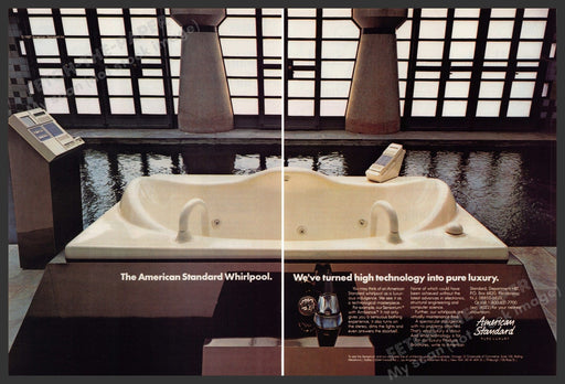 American Standard Sensorium with Ambiance 1980s Print Advertisement (2 Pg) 1987 Fetch-the-Paper