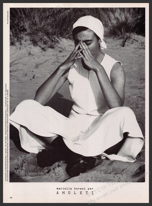 Amuleti Mariella Burani Perfume 1980s Print Advertisement Ad 1988 Meditative Fetch-the-Paper