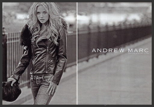 Andrew Marc Clothing 2000s Print Advertisement Ad (2 pages) 2008 Sexy Blonde Fetch the Paper!