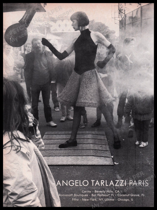 Angelo Tralazzi Paris 1980s Print Advertisement Ad 1987 Fetch the Paper!