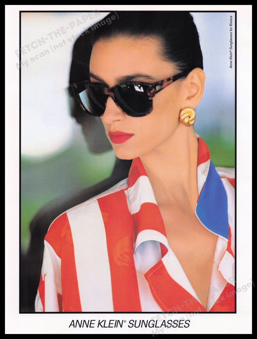 Ann Klein Sunglasses 1980s Print Advertisement Ad 1989 Fetch the Paper!