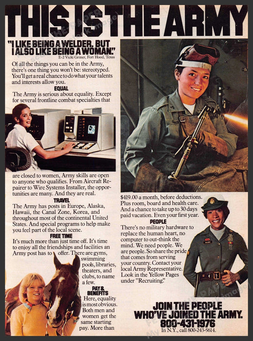 Army 1970s Print Advertisement 1979 Women "This is the Army" Army