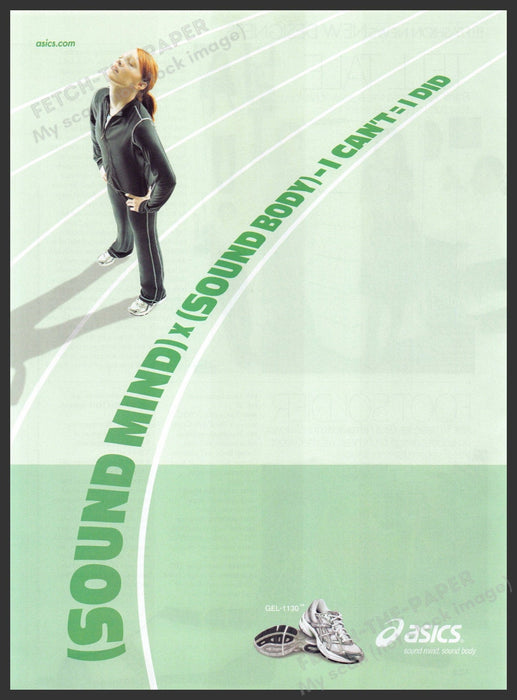 Asics 2000s Print Advertisement Ad 2008 Gel-1130 "Sound Mind x Sound Body" Asics