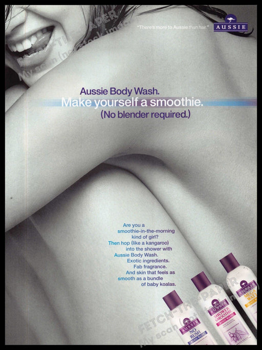 Aussie 2010s Magazine Print Advertisement 2015 Body Wash Bare Skin Aussie