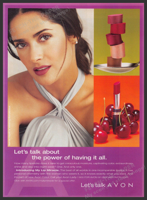 Avon My Lip Miracle Salma Hayek 2000s Print Advertisement 2004 Fetch-the-Paper