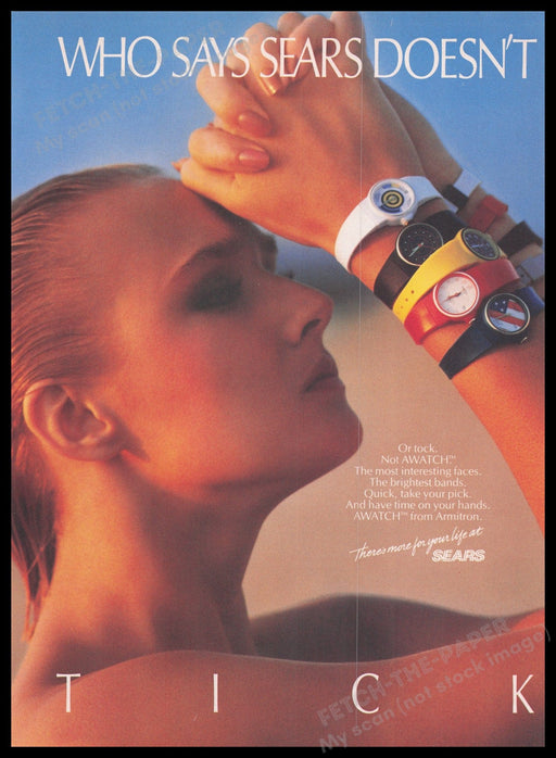AWATCH 1980s Print Advertisement Ad 1985 Fetch the Paper!