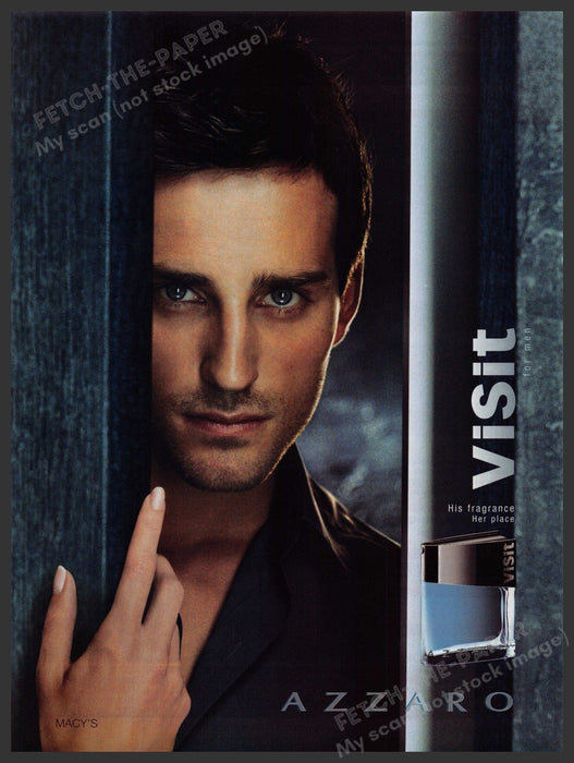 Azzaro Visit Fragrance for Men 2000s Print Advertisement Ad 2003 Fetch-the-Paper