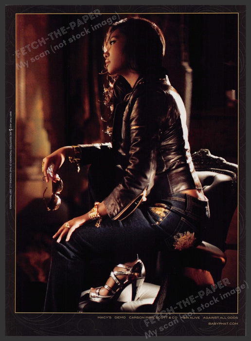 Baby Phat Fashion 2000s Print Advertisement 2007 Kimora Lee Simmons Jeans Fetch-the-Paper