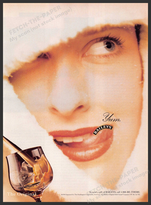 Baileys 1990s Print Advertisement Ad 1994 Cold Winter Yum Tongue Warm Baileys