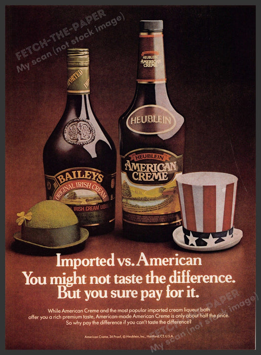 Baileys Irish Creme 1980s Print Advertisement 1982 American Creme Fetch-the-Paper