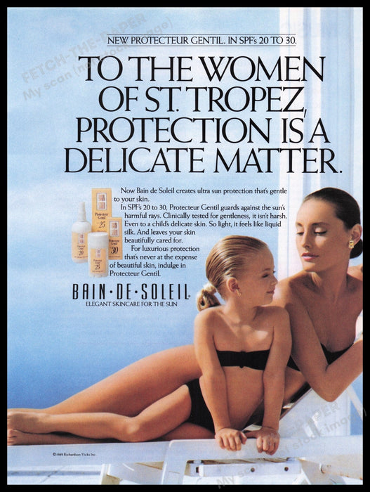 Bain De Soleil 1980s Print Advertisement Ad 1989 Fetch the Paper!