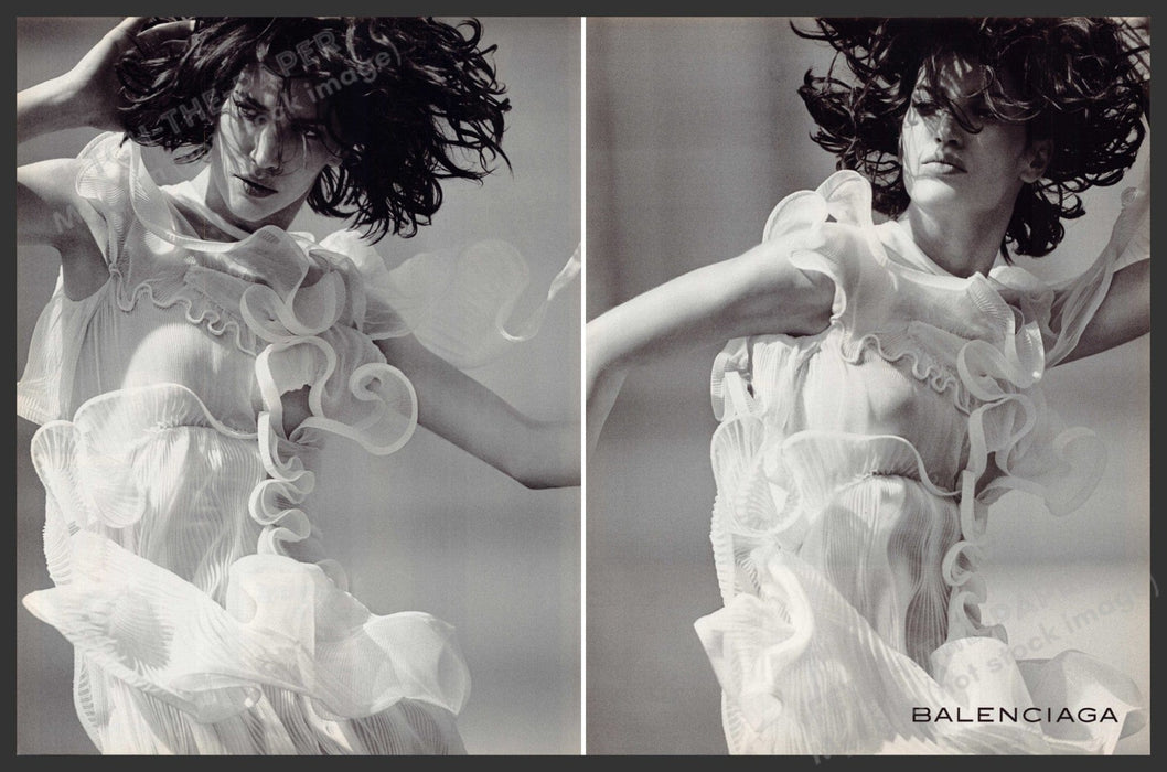 Balenciaga Clothing 2000s Print Advertisement (2 Page) 2003 Dancing Fetch-the-Paper