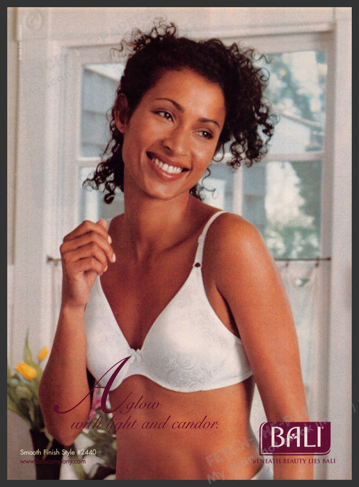 Bali 1990s Magazine Print Advertisement 1998 Aglow Lingerie Light Candor Fetch-the-Paper