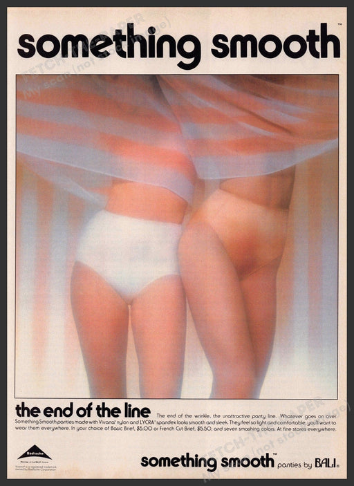 Bali Something Smooth Panties 1980s Print Advertisement 1983 Legs Fetch-the-Paper