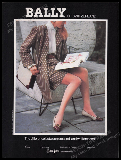 Bally Of Switzerland Clothing 1980s Print Advertisement Ad 1988 Legs Fetch the Paper!