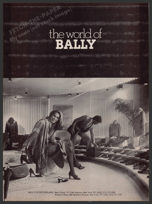 Bally Shoes Footwear Store 1970s Print Advertisement 1979 Legs Fetch-the-Paper