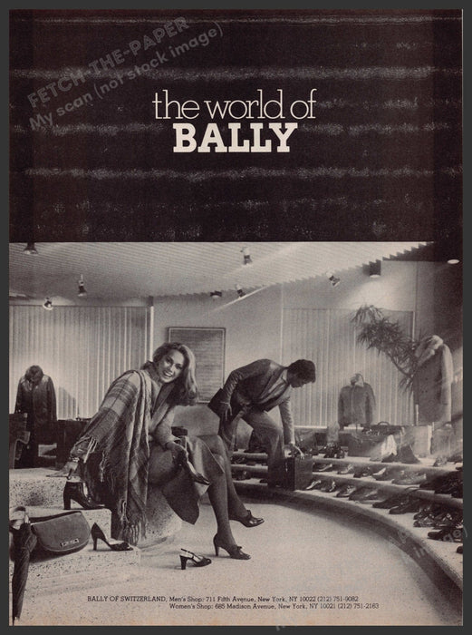 Bally Shoes Footwear Store 1970s Print Advertisement 1979 Legs Fetch-the-Paper