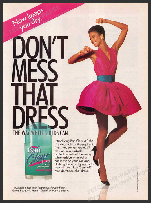 Ban 1990s Print Advertisement 1993 Anti-perspirant Girl Legs Twirling Dancing Ban