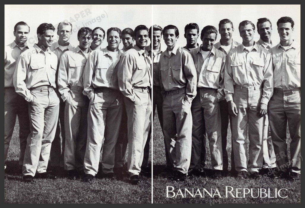 Banana Republic Men's Clothing 1990s Print Advertisement (2 pages) 1992 Fetch the Paper!