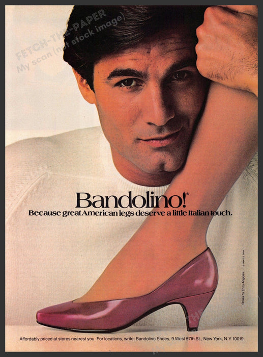 Bandolino 1980s Magazine Print Advertisement 1984 Legs Maroon Pump Shoe Bandolino
