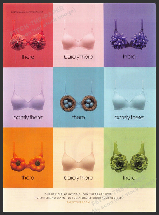Barely There 2000s Print Advertisement 2007 Invisible Look Bras in Other Forms Fetch-the-Paper