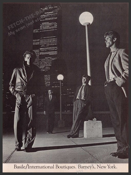 Barney's New York Men's 1970s Print Advertisement 1979 WTC Twin Towers NYC Fetch-the-Paper