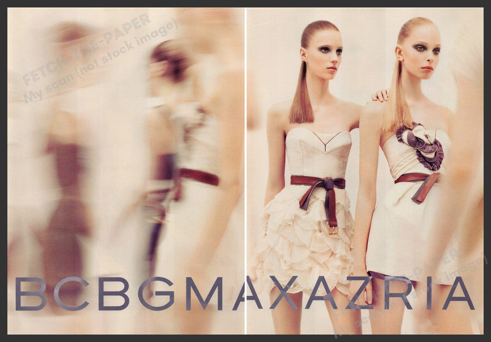 BCBG Max Azria Clothing 2000s Print Advertisement Ad (2 pages) 2008 Blur Models Fetch the Paper!