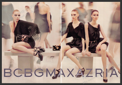 BCBG Max Azria Clothing 2000s Print Advertisement Ad (2 pages) 2008 Lots of Legs Fetch the Paper!