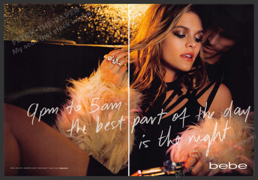 bebe Clothing 2000s Print Advertisement Ad (2 pages) 2013 Sexy Couple Fetch the Paper!