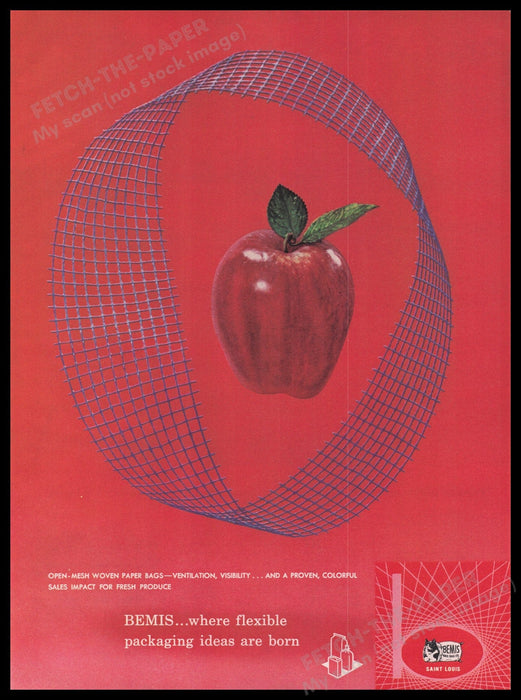 Bemis Woven Paper Bags 1950s Print Advertisement Ad 1959 Manufacturing Fetch the Paper!